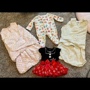 Bundle 2 halo sleepsack,Minnie dress and magnetic